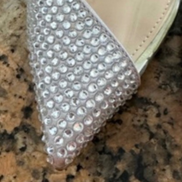 Women’s Steve Madden Lili studded jeweled heel, silver clear pointed toe - Picture 2 of 4
